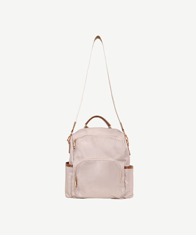 Kontrast Biyeli Kumaş Sırt Çantası