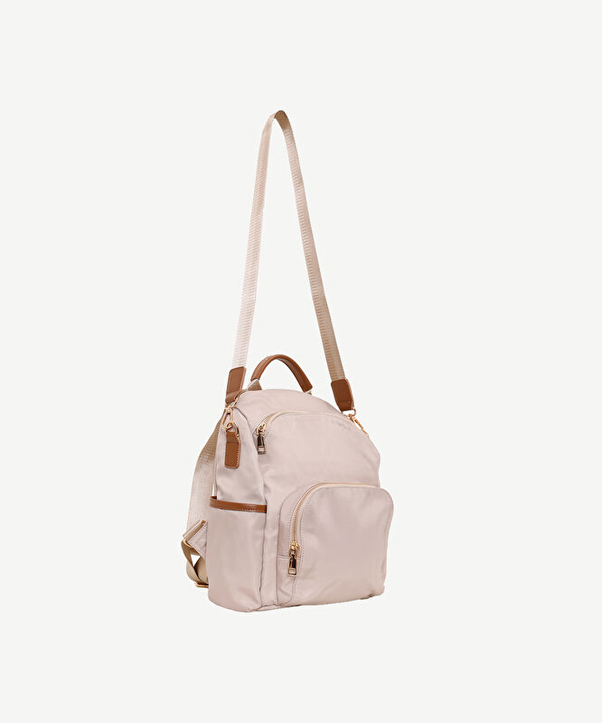 Kontrast Biyeli Kumaş Sırt Çantası