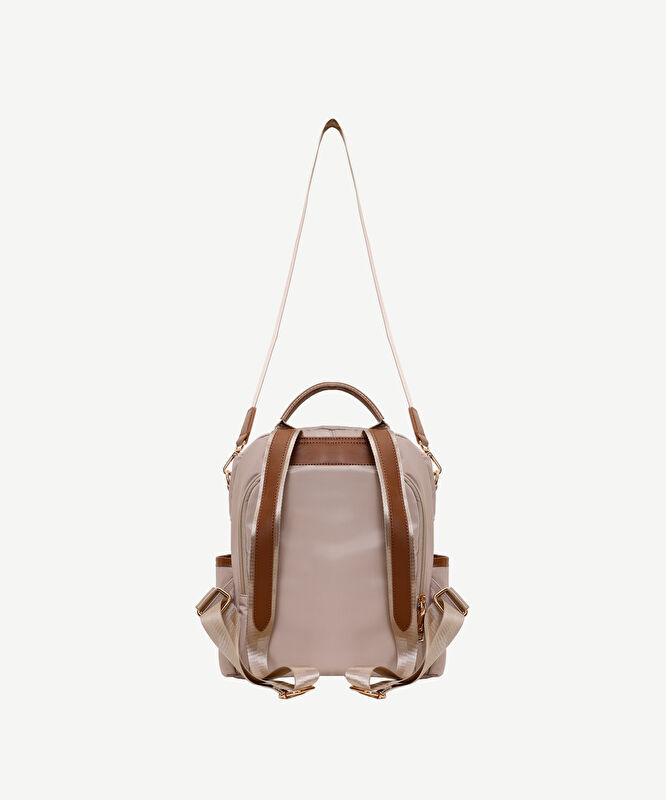 Kontrast Biyeli Kumaş Sırt Çantası