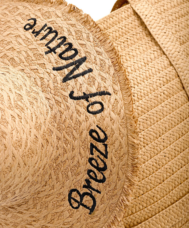 Hasır Şapkalı Plaj Çantası