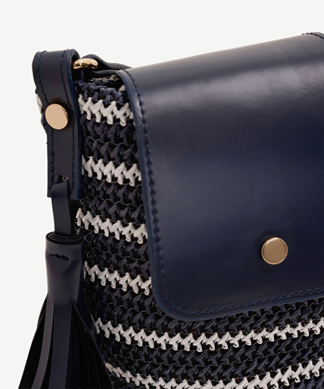 Hasır Örgülü Küçük Çapraz Çanta