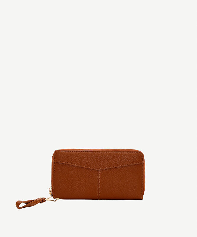 Dokulu Fermuarlı Büyük Cüzdan