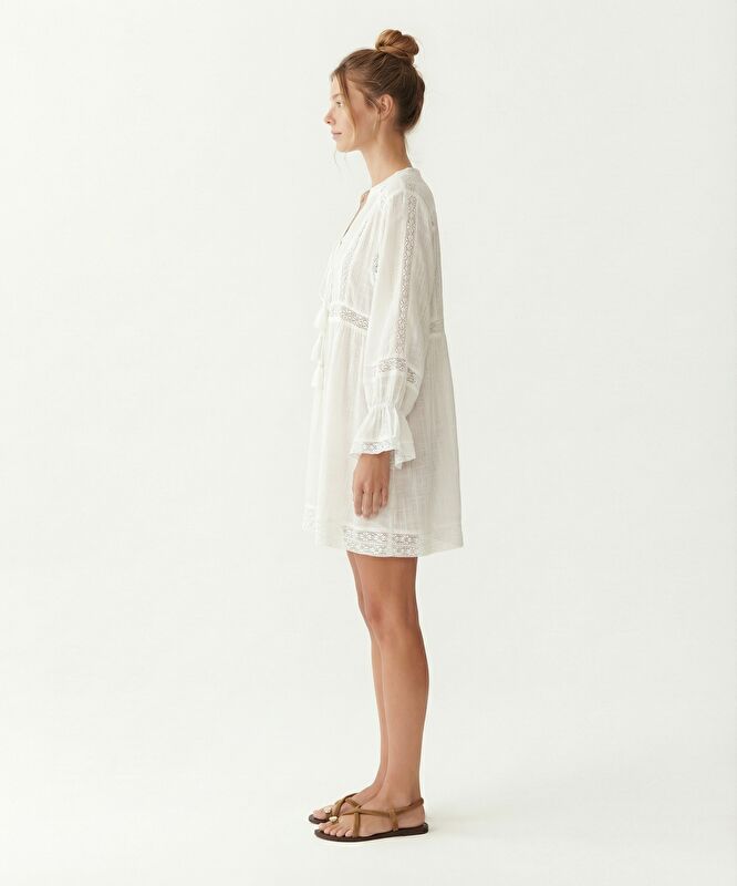 Bol Şal Yaka Uzun Kol Elbise