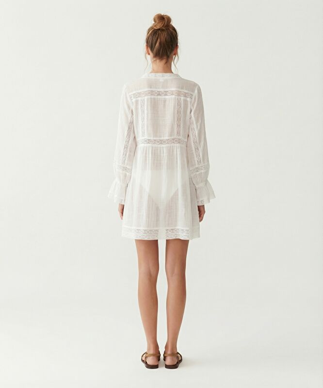 Bol Şal Yaka Uzun Kol Elbise