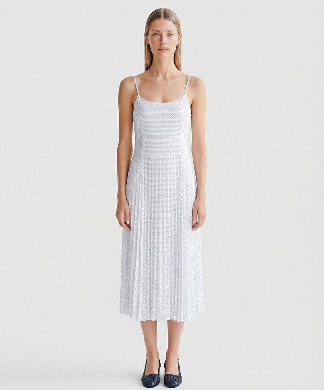 Düz Bisiklet Yaka Askılı Elbise