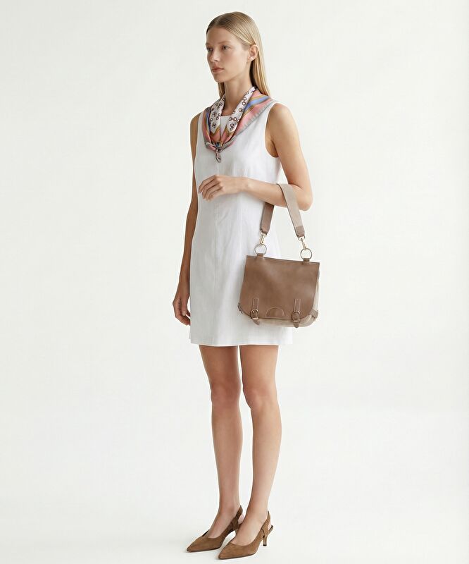 A Form Kayık Yaka Kolsuz Elbise