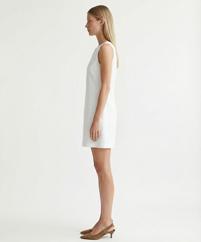 A Form Kayık Yaka Kolsuz Elbise