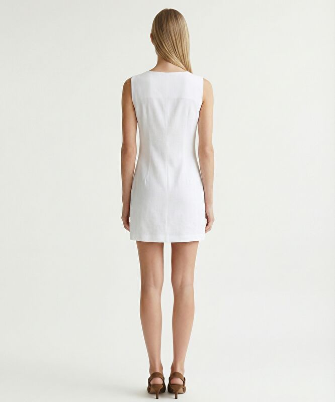 A Form Kayık Yaka Kolsuz Elbise