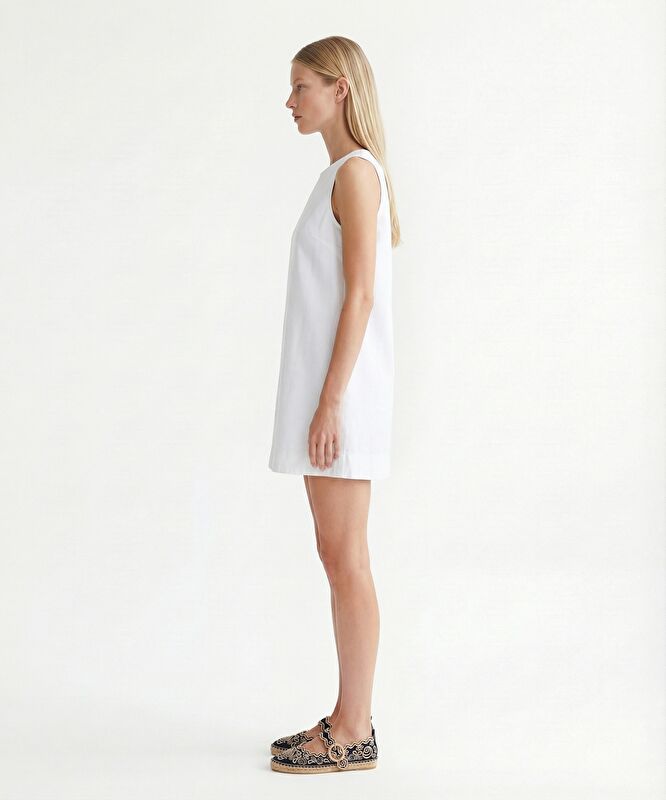 Bol Bisiklet Yaka Kolsuz Elbise