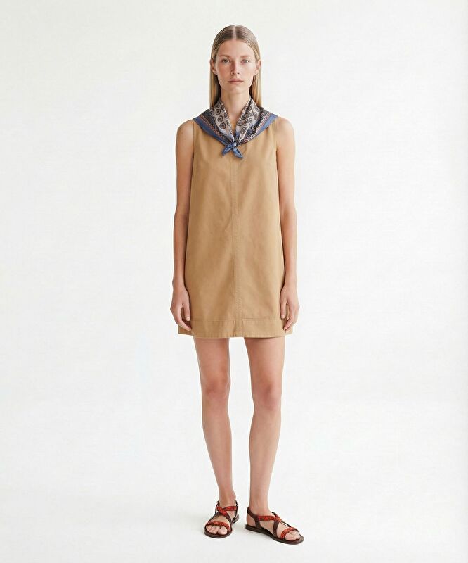 Bol Bisiklet Yaka Kolsuz Elbise