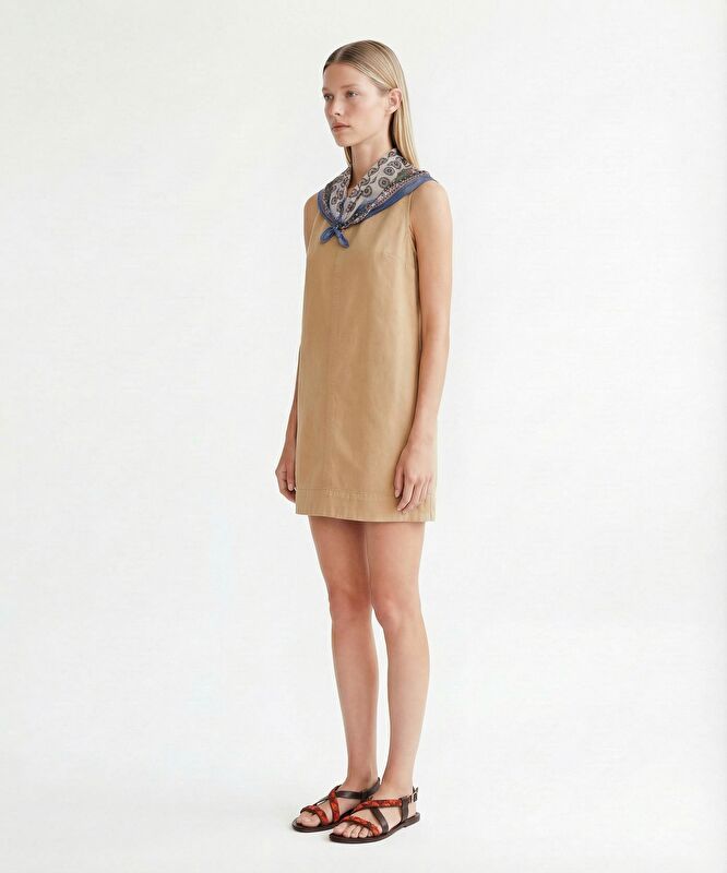 Bol Bisiklet Yaka Kolsuz Elbise