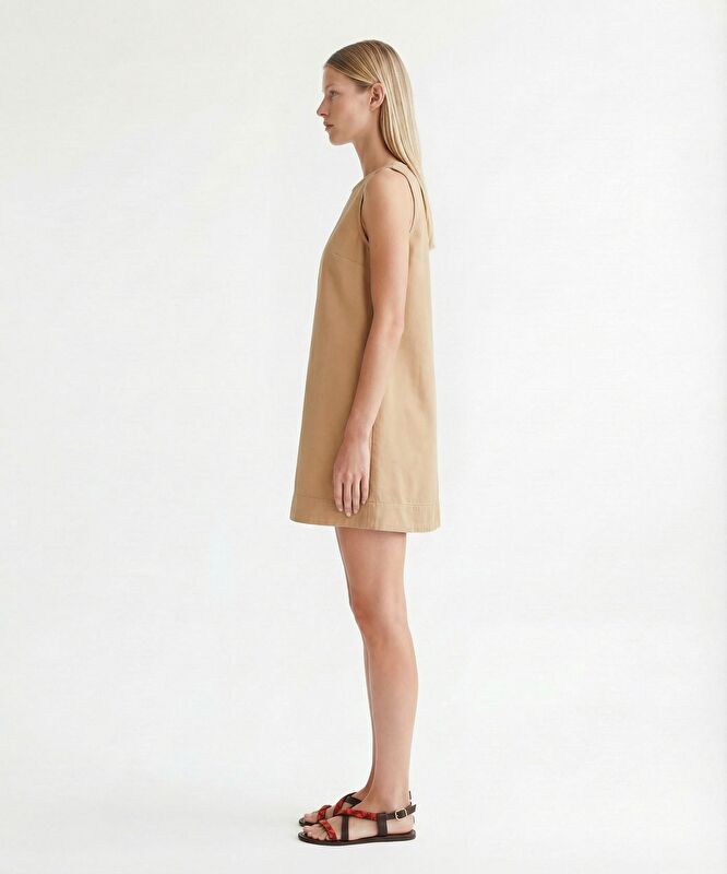 Bol Bisiklet Yaka Kolsuz Elbise