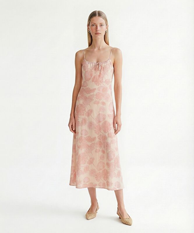 A Form Bisiklet Yaka Askılı Elbise