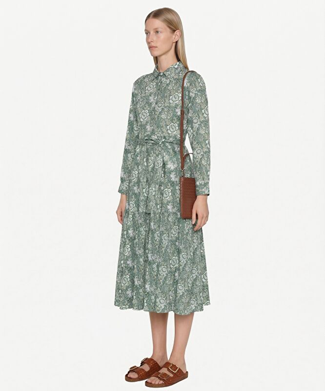 Bol Gömlek Yaka Uzun Kol Elbise