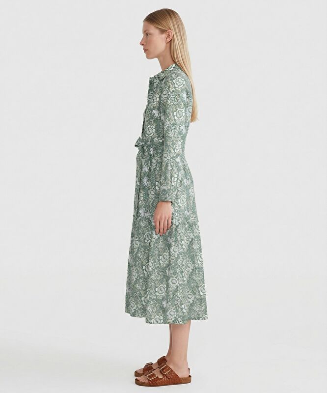 Bol Gömlek Yaka Uzun Kol Elbise