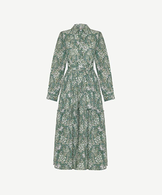 Bol Gömlek Yaka Uzun Kol Elbise