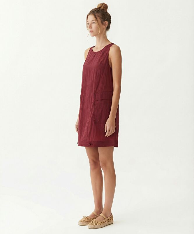 Bol Bisiklet Yaka Kolsuz Elbise