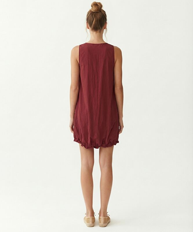 Bol Bisiklet Yaka Kolsuz Elbise