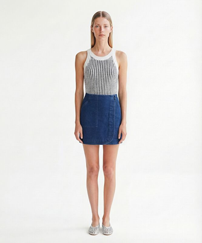 Düz Yüksek Bel Etek