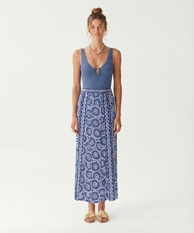 Düz Yüksek Bel Etek