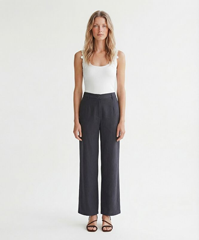 Geniş Yüksek Bel Pantolon