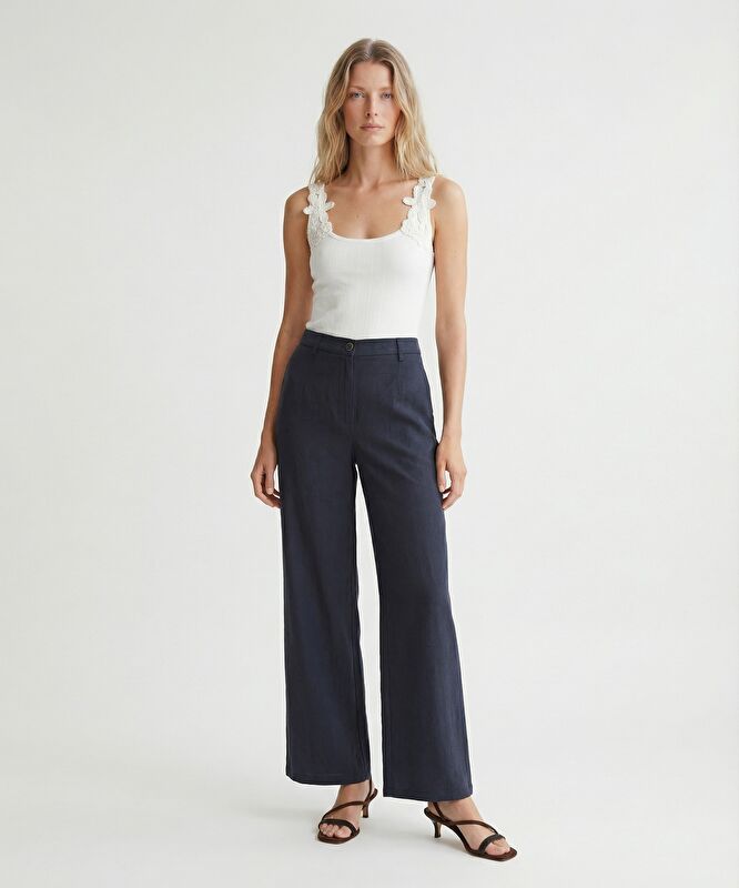 Geniş Yüksek Bel Pantolon