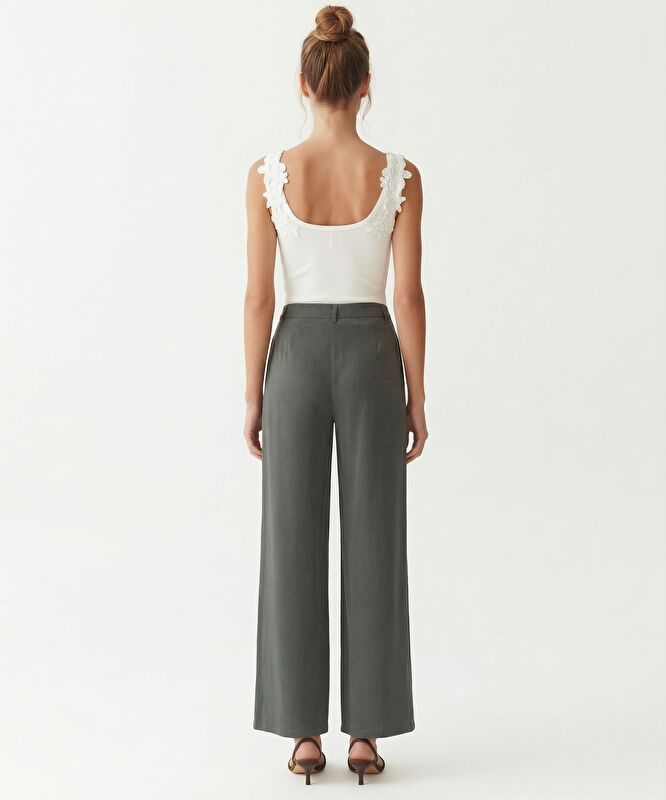 Geniş Yüksek Bel Pantolon