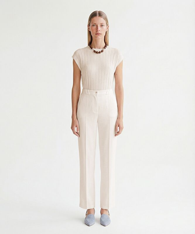 Düz Yüksek Bel Pantolon