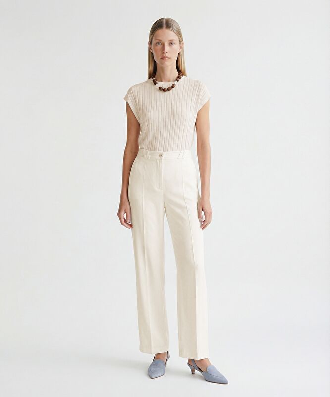 Düz Yüksek Bel Pantolon