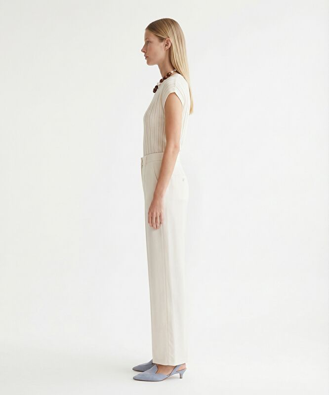 Düz Yüksek Bel Pantolon