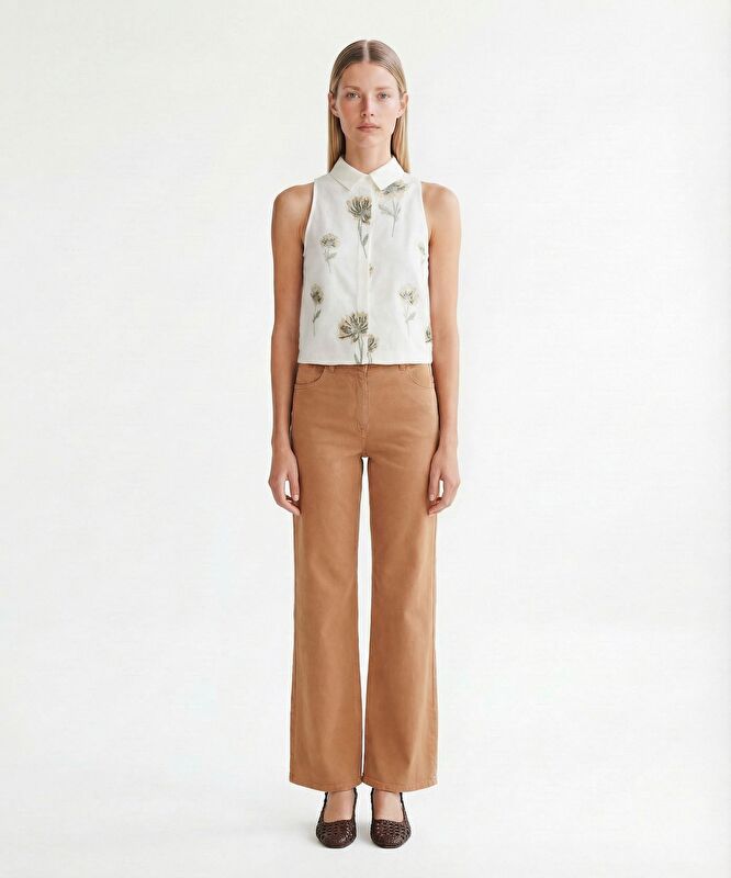 Düz Yüksek Bel Pantolon