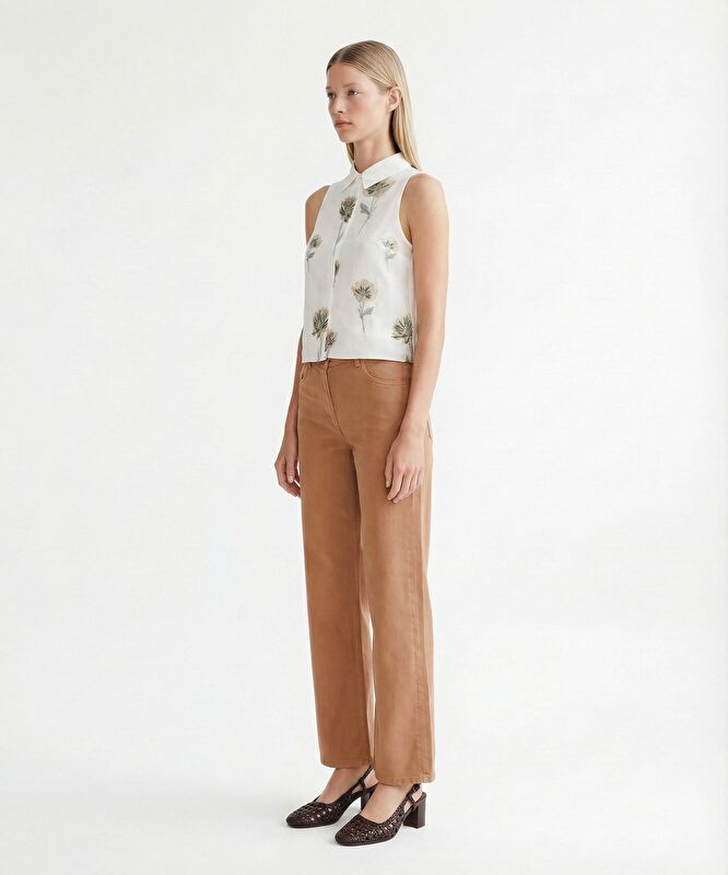 Düz Yüksek Bel Pantolon