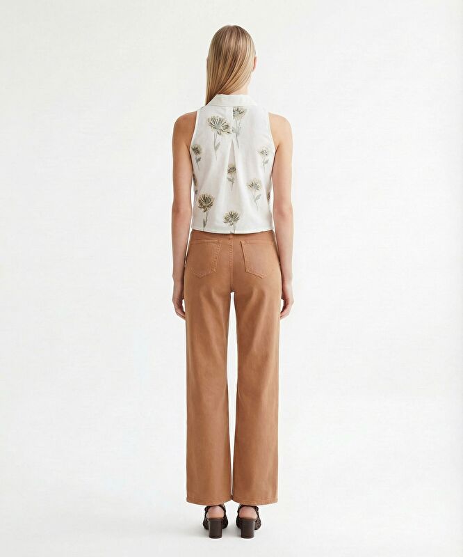 Düz Yüksek Bel Pantolon