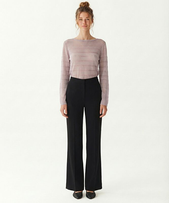 Düz Yüksek Bel Pantolon