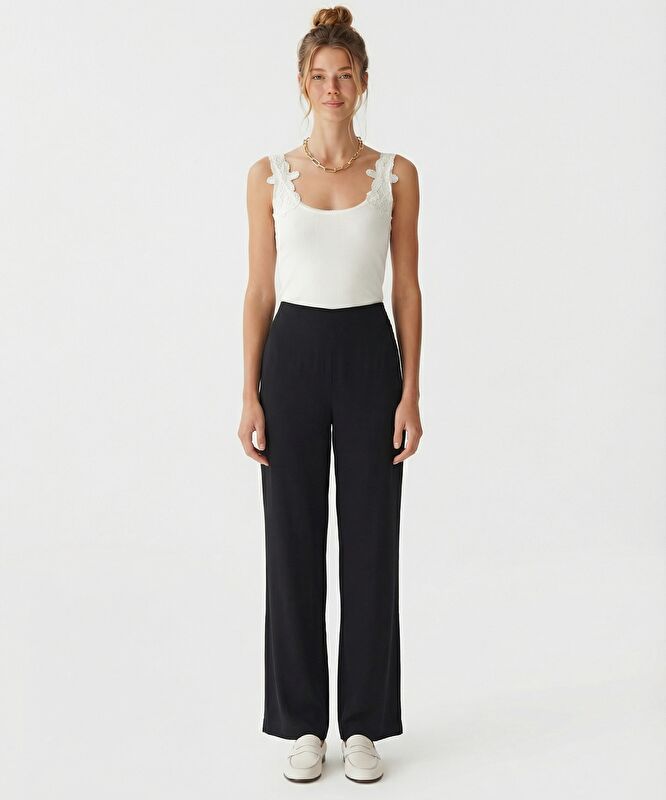 Geniş Yüksek Bel Pantolon