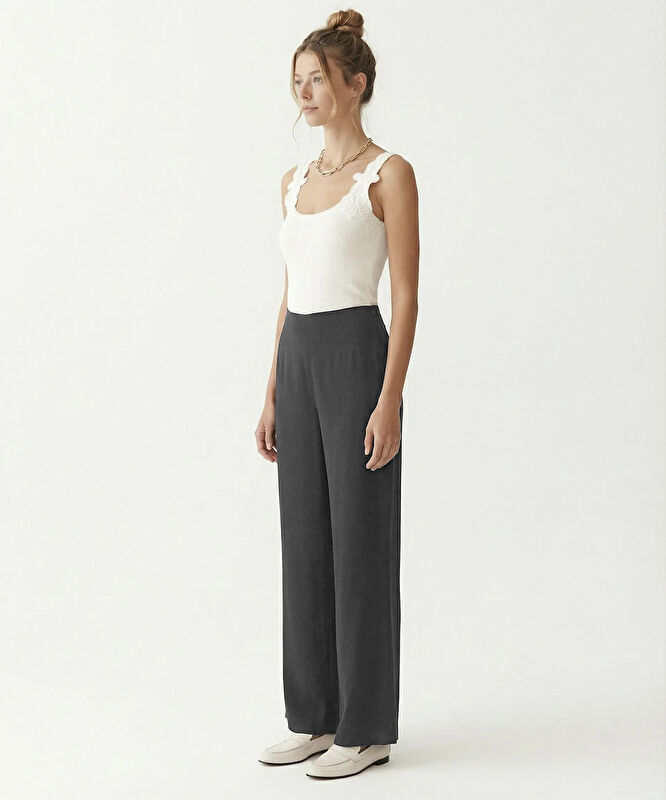 Geniş Yüksek Bel Pantolon