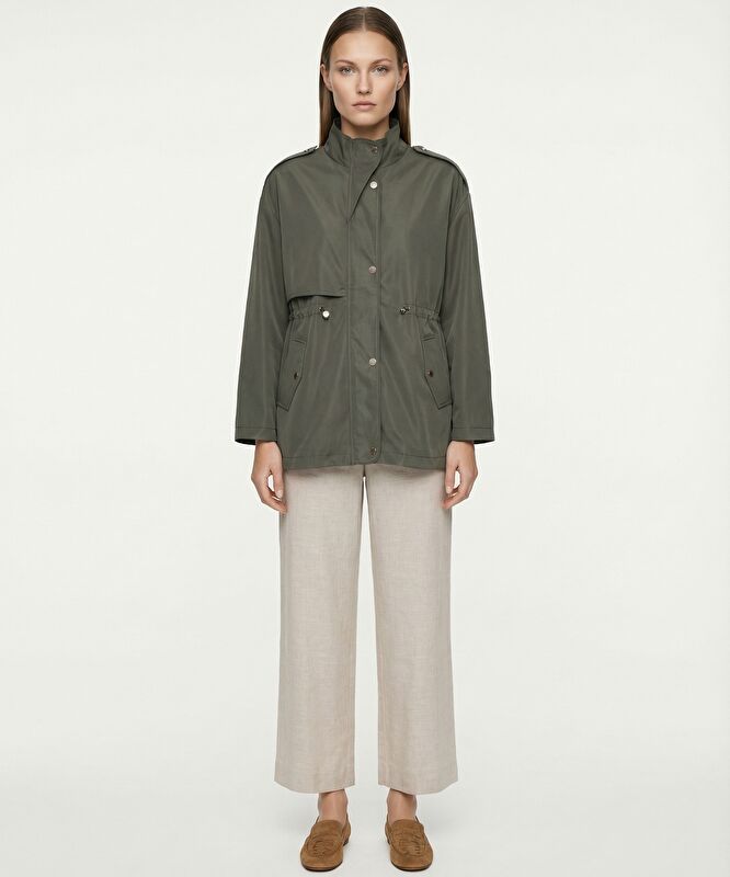 Regular Dik Yaka Uzun Kol Pardösü