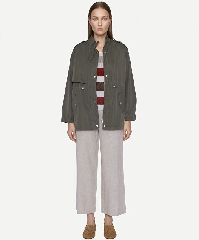 Regular Dik Yaka Uzun Kol Pardösü