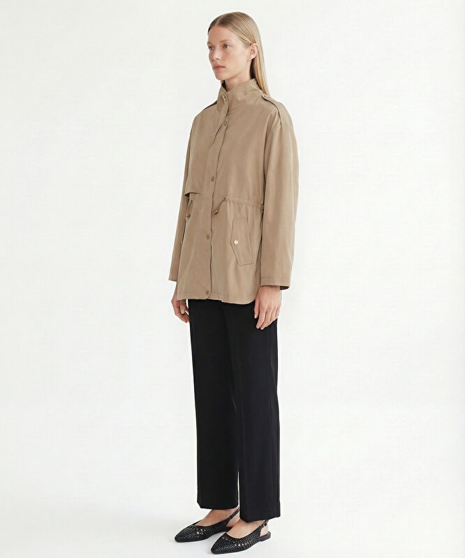 Regular Dik Yaka Uzun Kol Pardösü