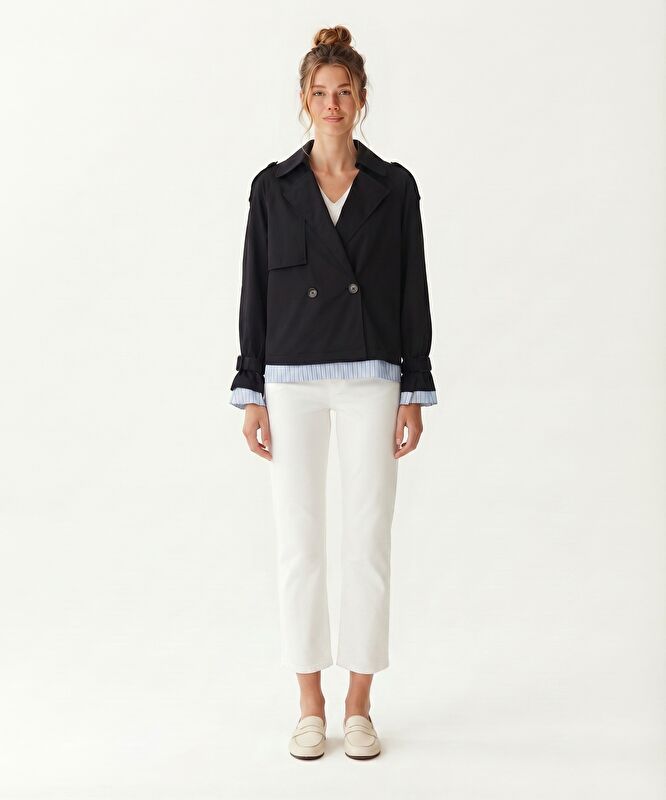 Regular Ceket Yaka Uzun Kol Pardösü