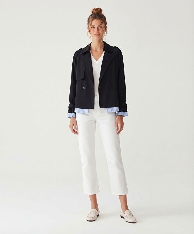 Regular Ceket Yaka Uzun Kol Pardösü