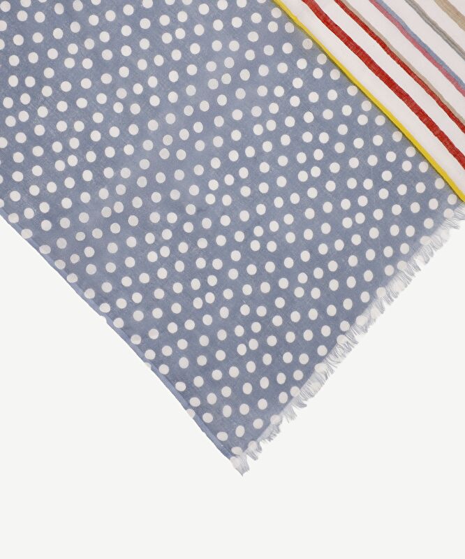 Çizgili Ve Puantiyeli Şal