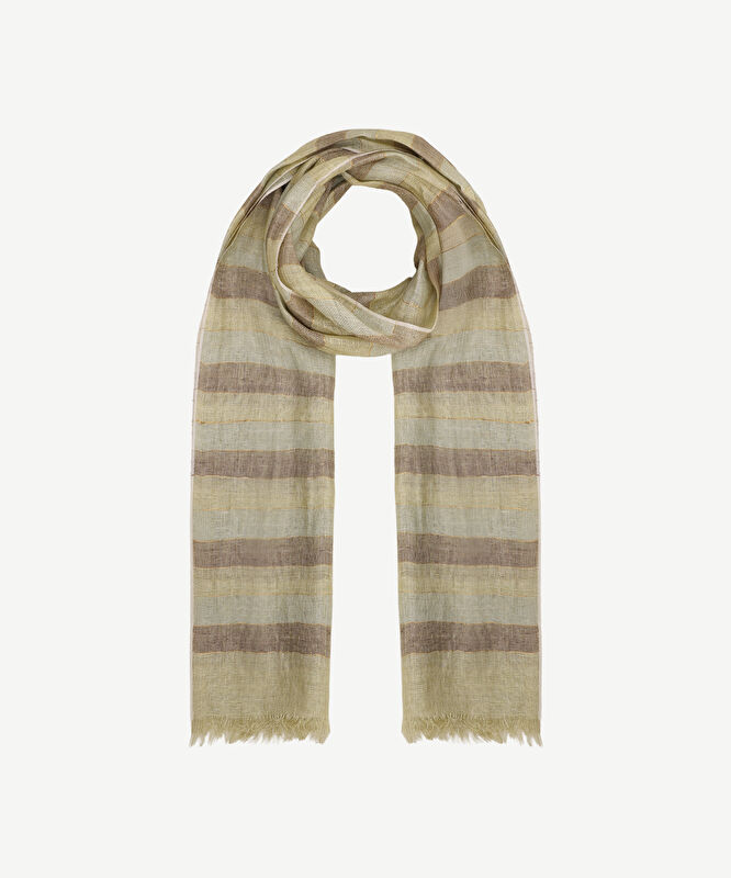 Lurex Detaylı Çizgili Şal