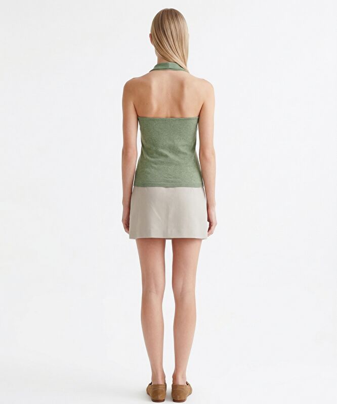 Regular Gömlek Yaka Kolsuz Kazak