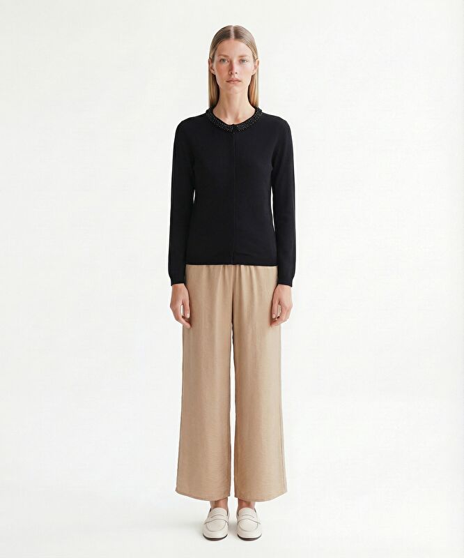 Regular Bisiklet Yaka Uzun Kol Hırka