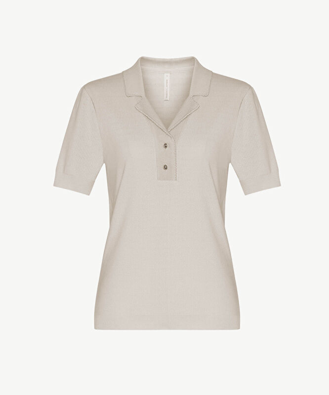 Regular Ceket Yaka Kısa Kol Kazak