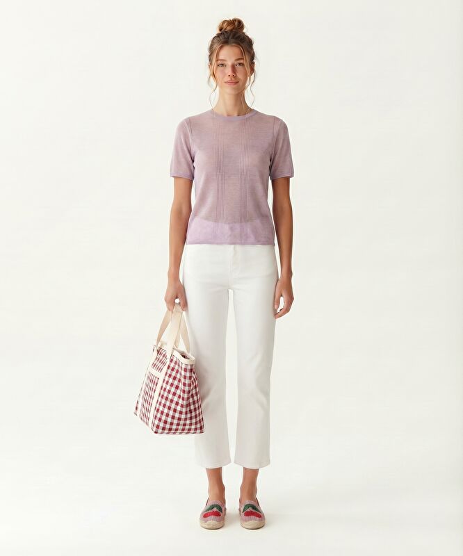 Regular Bisiklet Yaka Kısa Kol Kazak