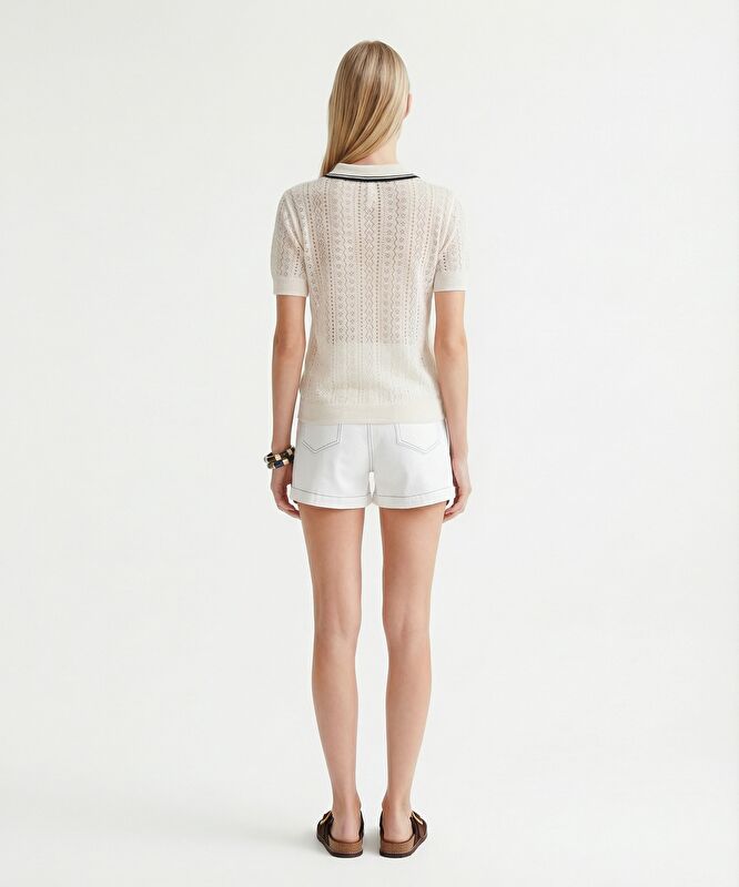 Regular Gömlek Yaka Kısa Kol Kazak