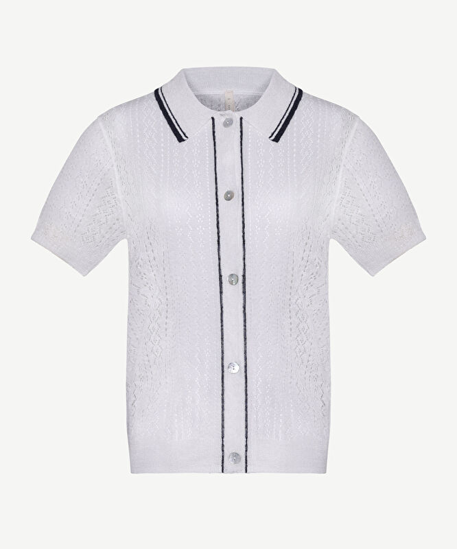 Regular Gömlek Yaka Kısa Kol Kazak