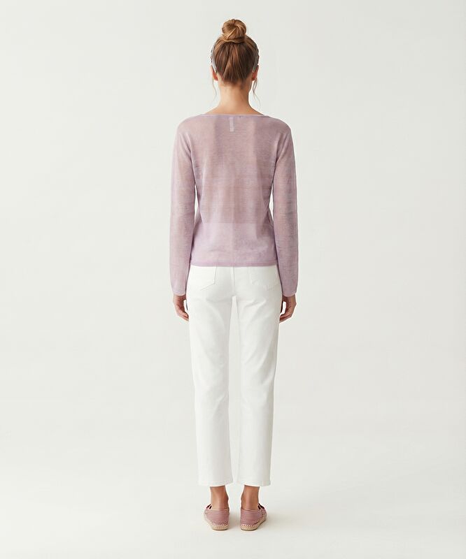 Regular Kayık Yaka Uzun Kol Kazak